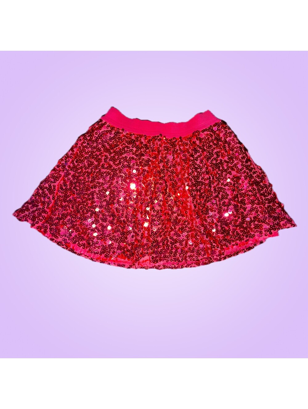 Justice Girls Size 10 Hot Pink Sequin Skort with Built-In Shorts